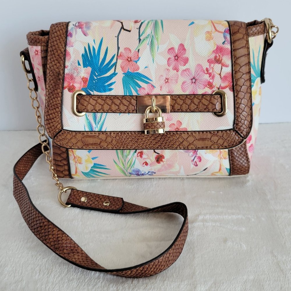 Call It Spring Floral Vegan Crossbody Bag